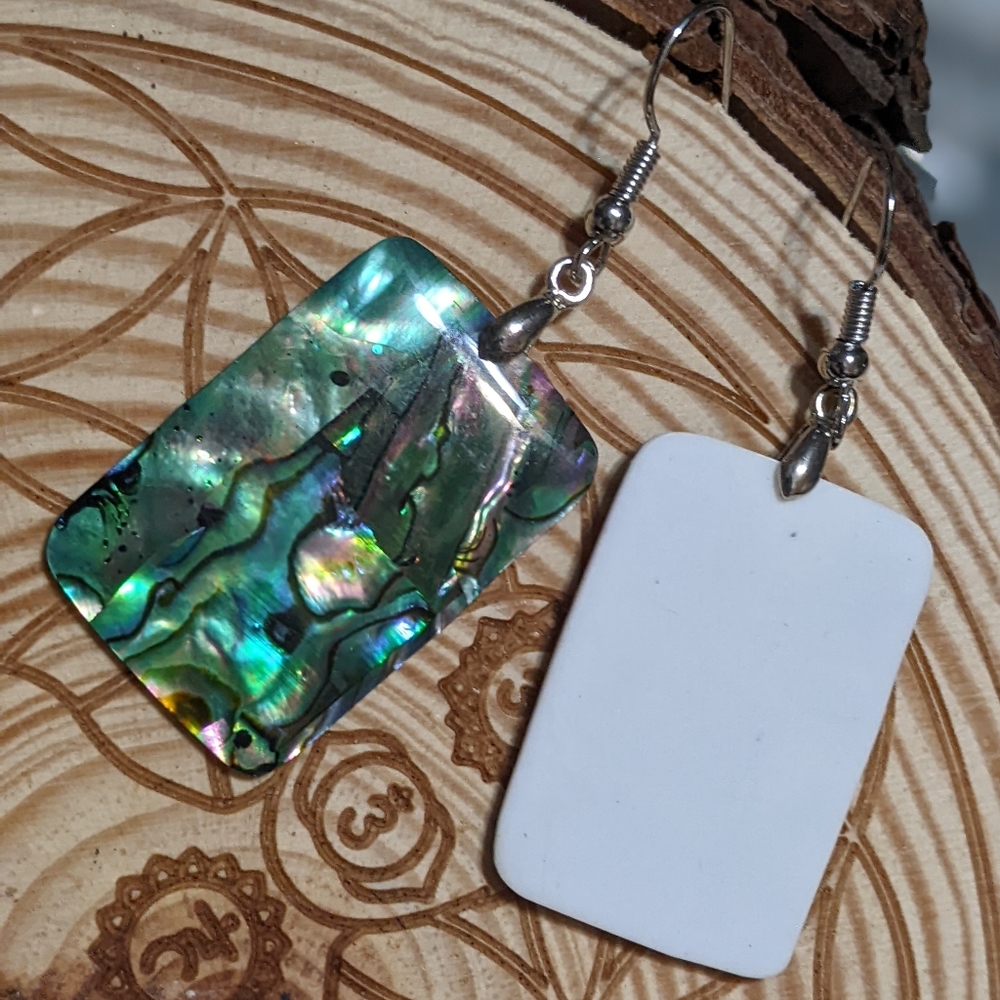 Abalone Rectangle Earrings - image 3